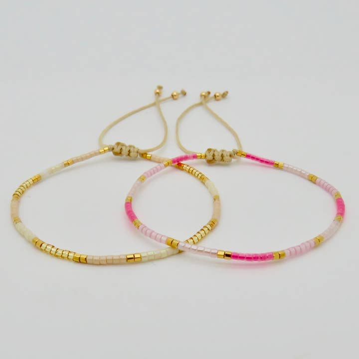 Rosamariposa – Großhandel Perlenarmband – Feines 3-Farben-Armband – 24 Karat vergoldet6