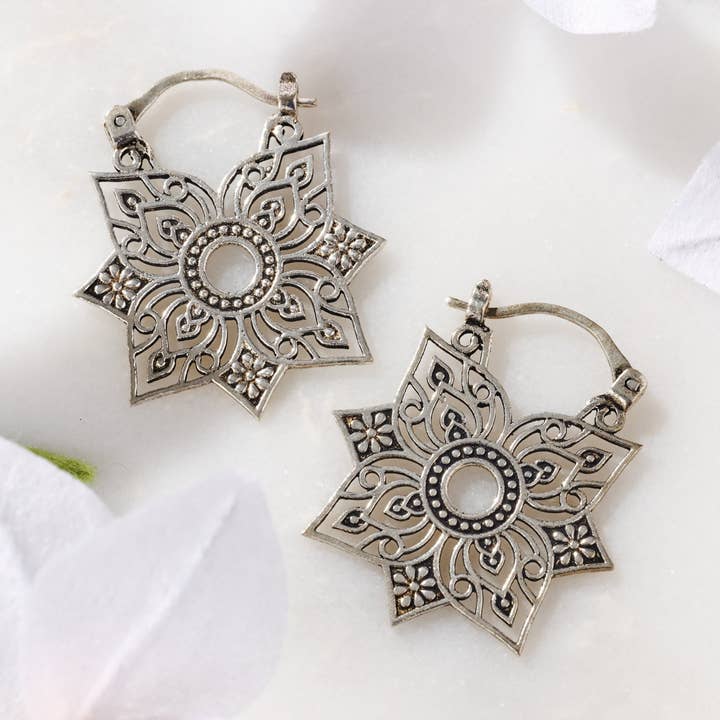 Floral Jali Earrings for wholesale by Ten Thousand Villages