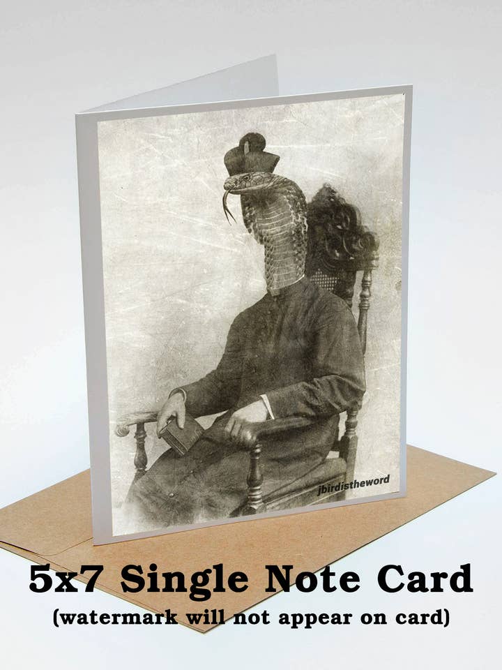 Snake Card, Cobra Handler, Reptile Rescue, Wiccan Note Cards for wholesale by The Wild Oddisorium