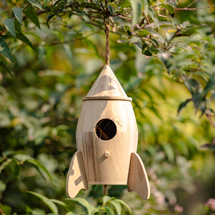 Rustic Reach - Vente Nichoir - Nid d'oiseau en bois massif naturel5