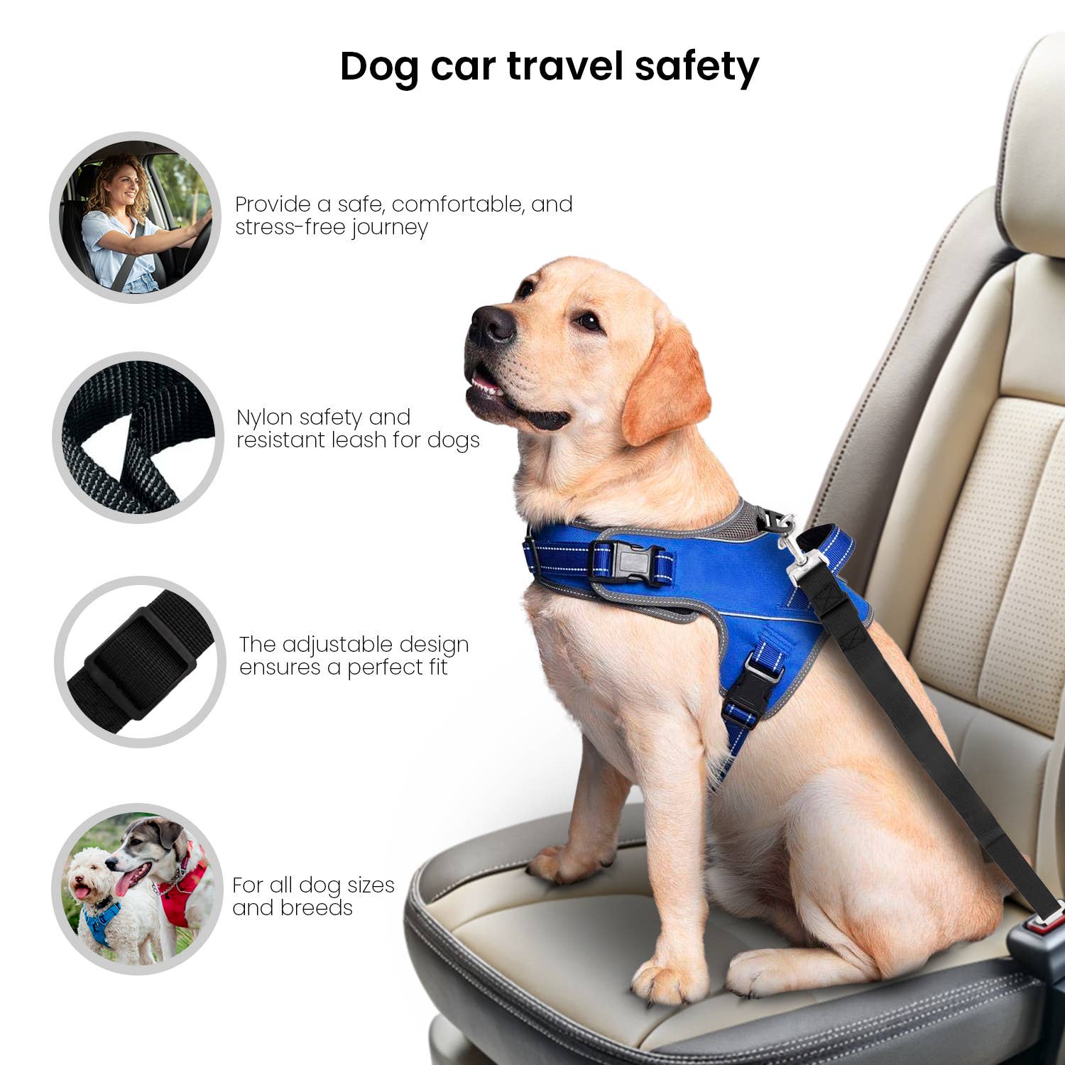 Precious Tails - Wholesale Pet Leash - Dog - Precious Tails Co-Pilot Adjustable Dog Seat Belt10