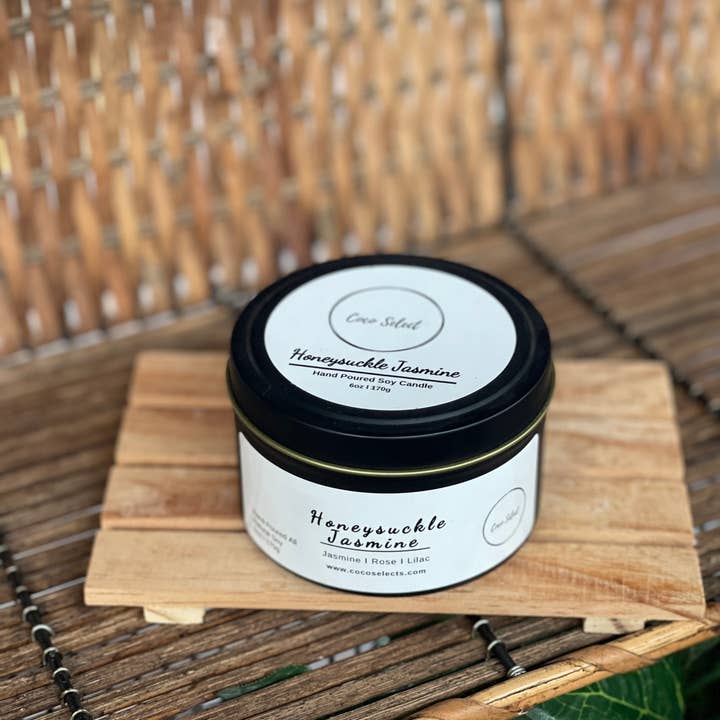 Coco Select - Wholesale Jar/Filled Candle - 8 oz Unlabeled Tin Soy Wax Candles1