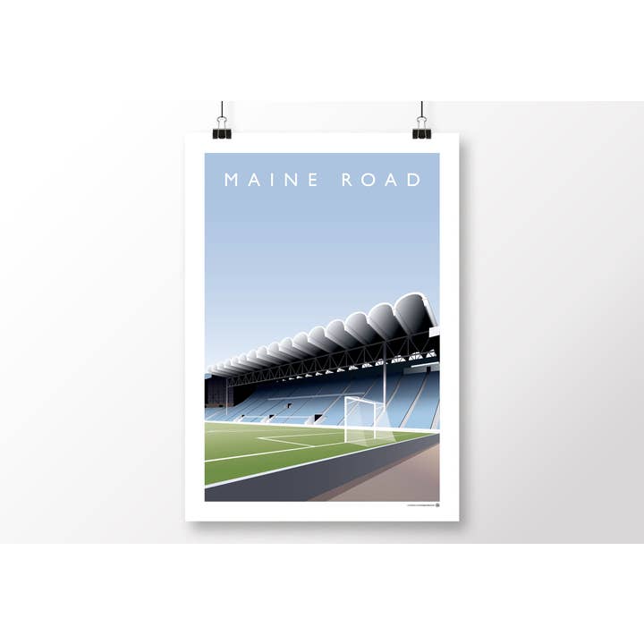 Manchester City Maine Road - Main Stand Poster for wholesale by Matthew J I Wood Design & Illustration