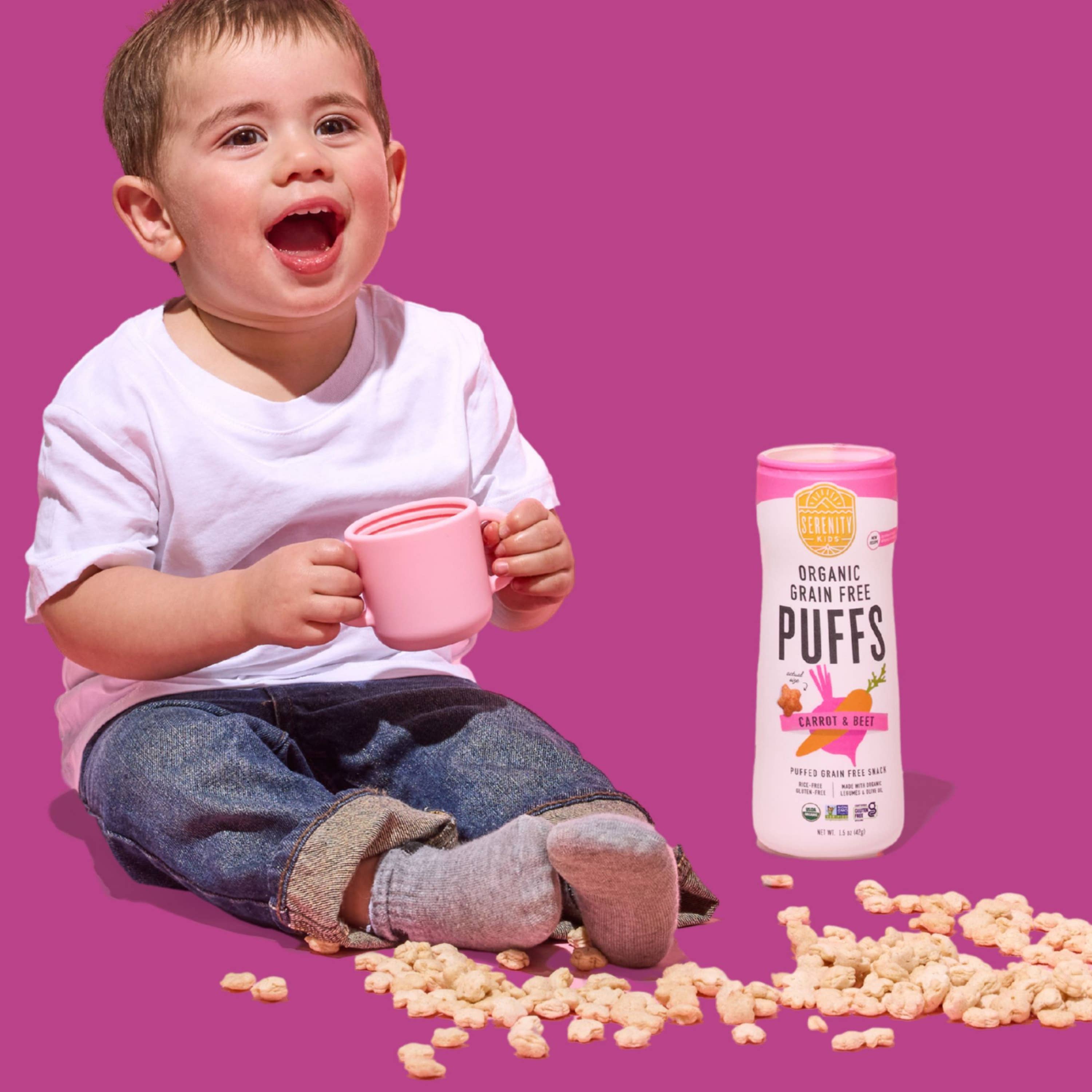 Serenity Kids - Wholesale Puffed Snack - Carrot & Beet Organic Grain Free Puffs (6 Cans)5