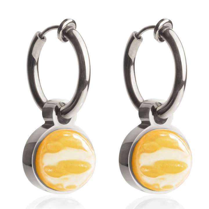 Clipes de ouvido Mix & Match com pendente • prata/amarelo sol • 14mm por atacado de ALEXASCHA