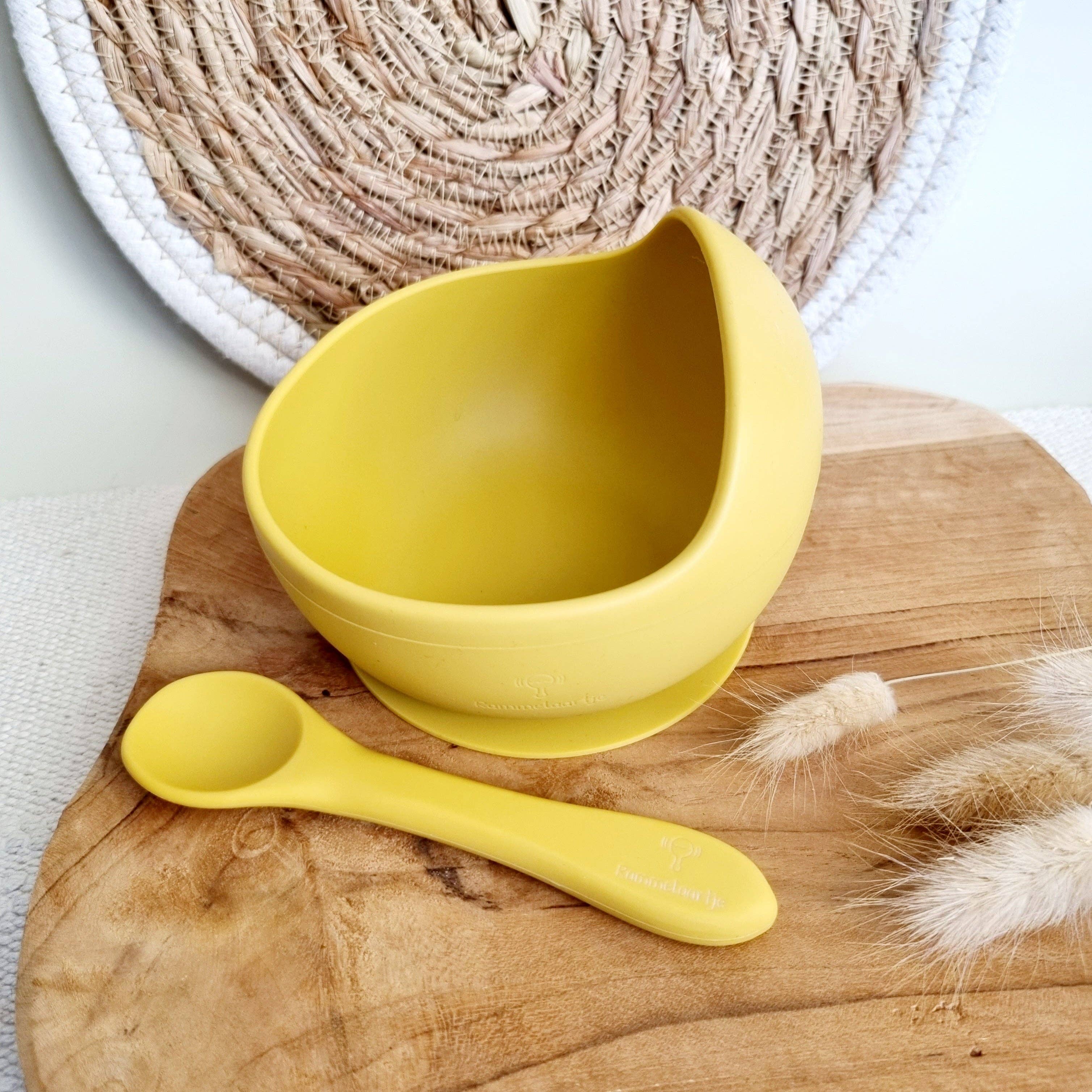 Rammelaartje - Vente Bol - Enfant et bébé - Bol en silicone avec ventouse et cuillère - Ocre2
