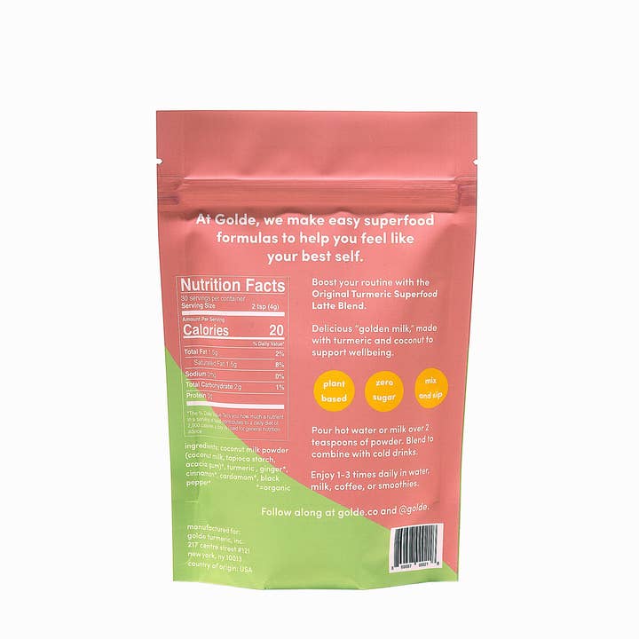 Golde - Wholesale Protein/Superfood Powder - Original Turmeric: Superfood Golden Latte