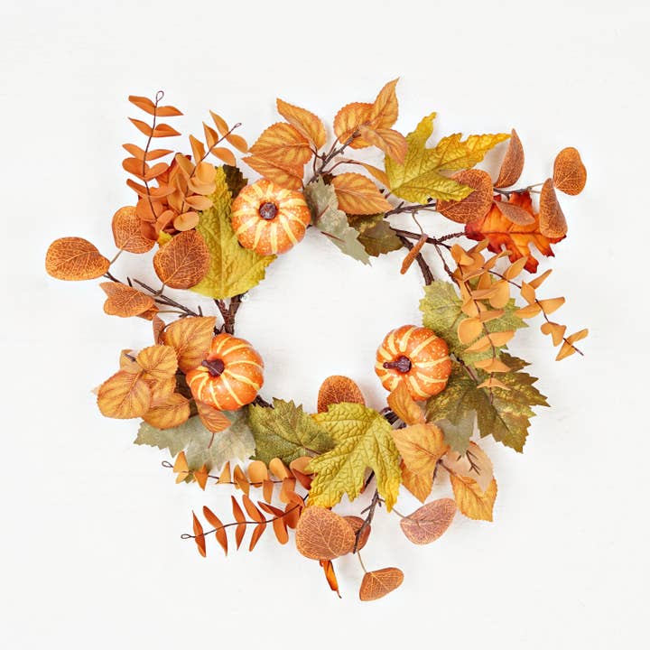 530030- 16in(6.5) Wreath-Fall Mix Pumpkin Garden for wholesale by Holiday Depot Inc.