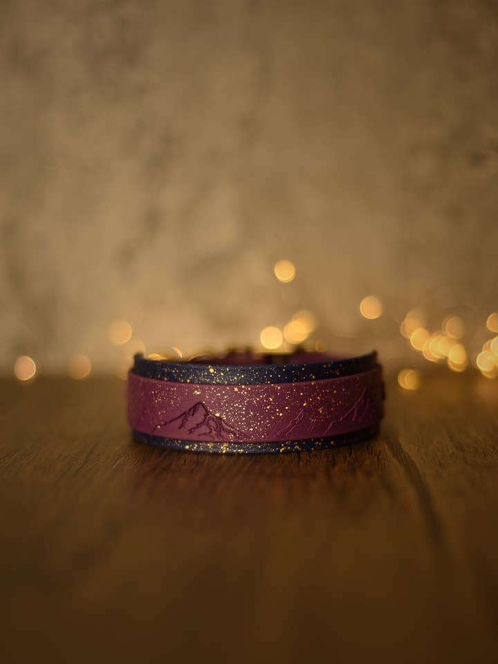 Starlit Mountains - Embossed Hound Collar for wholesale by Woof and Snout
