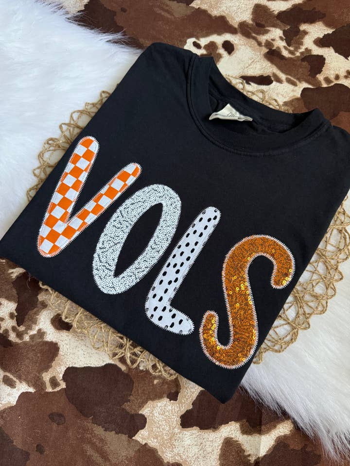 Vols Applique Embroidered T-shirt for wholesale by HarperNThreadCo