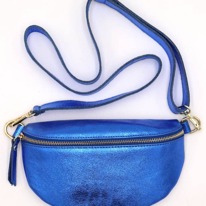 LIL' MOON - Wholesale Heuptasje - Dames - Glinsterende heuptas van 100% runderleer, maat S