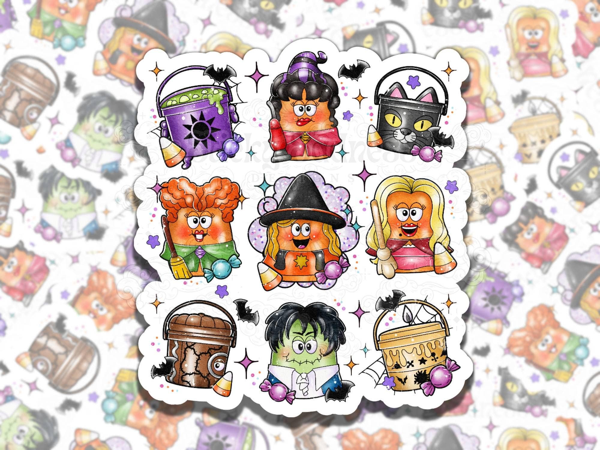 Sticky Sadness Designs – wholesale Sticker – Hocus Pocus Vinyl Sticker - Spooky Colorful Design0