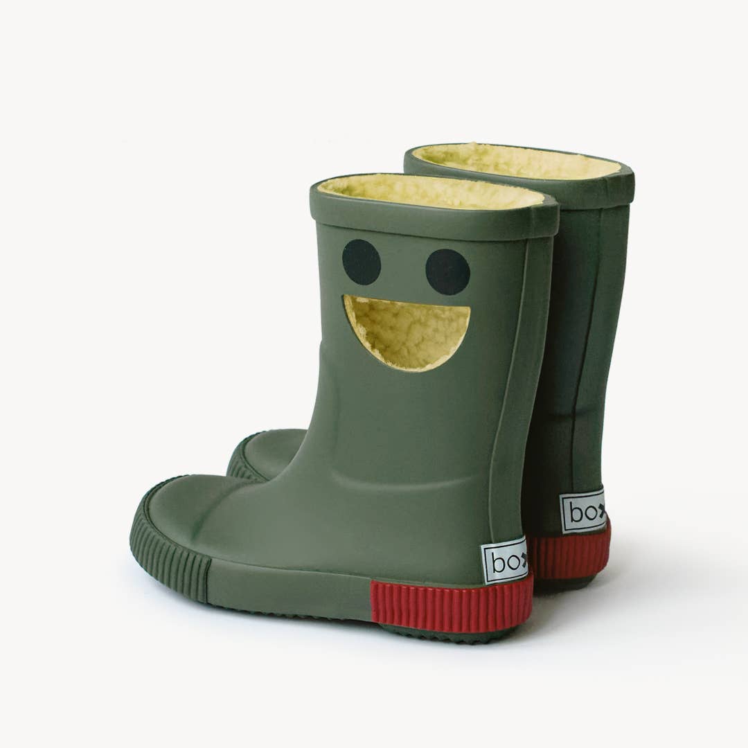 BOXBO - Wholesale Rain Boots - Kids - WISTITI Kids Rain Boots, Thermal, Eco Rubber -Forest Green