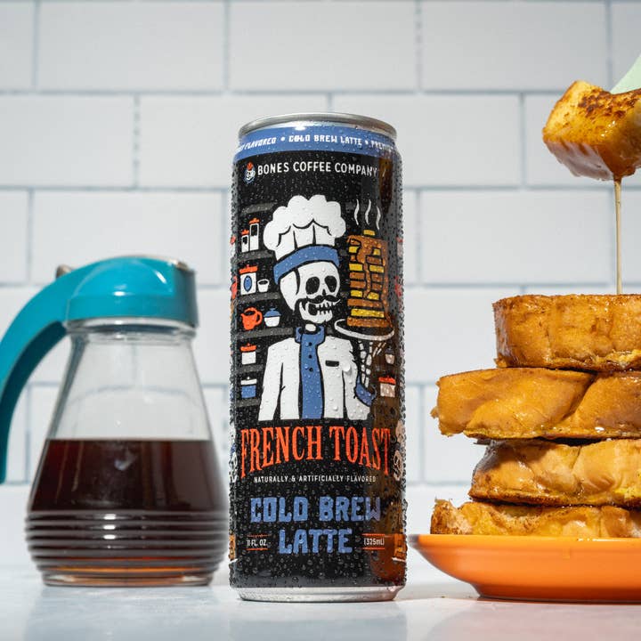 Bones Coffee Company - Wholesale Iced Coffee/Cold Brew - French Toast Cold Brew Latte | 12-Pack | Iced Canned Coffee