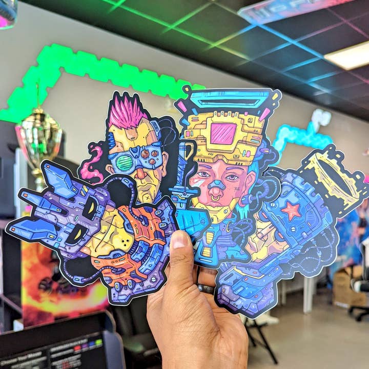 Allegiant Gaming - Vente Autocollant - Pack d'autocollants sur le thème Cyberpunk