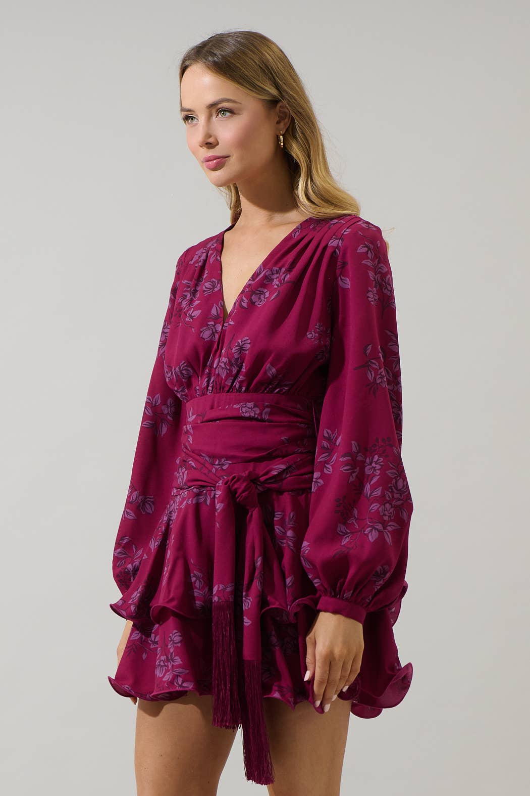 MAGENTA-MULT Zurum Floral Kery Stufen-Minikleid für den Großhandel auf Faire5