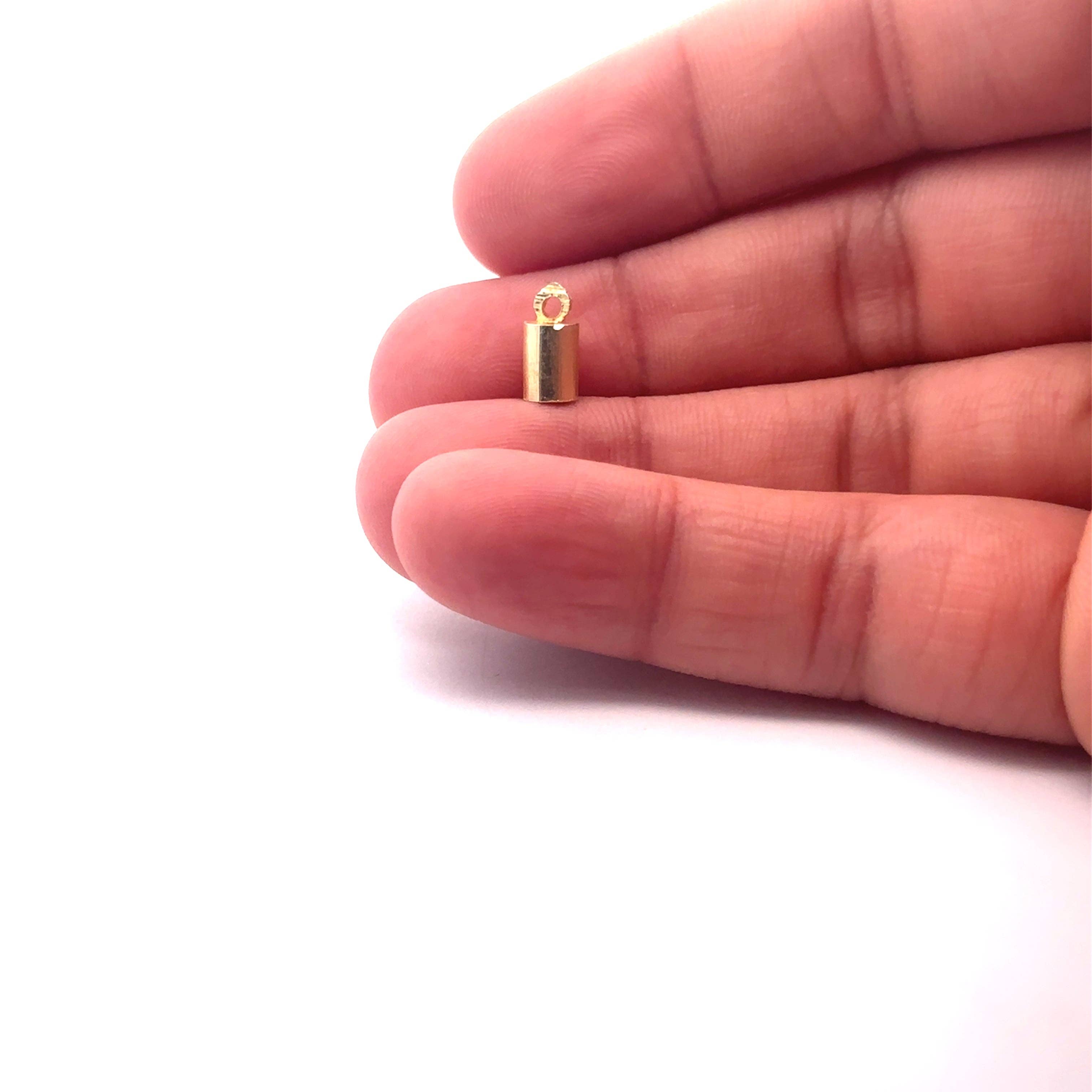 Purity Beads – wholesale Craft supplies – End Caps, Gold & Copper plated brass, barrel glue-in cord ends for leather  Kumihimo braids Available Two Size 6X6mAnd 10mX5m2