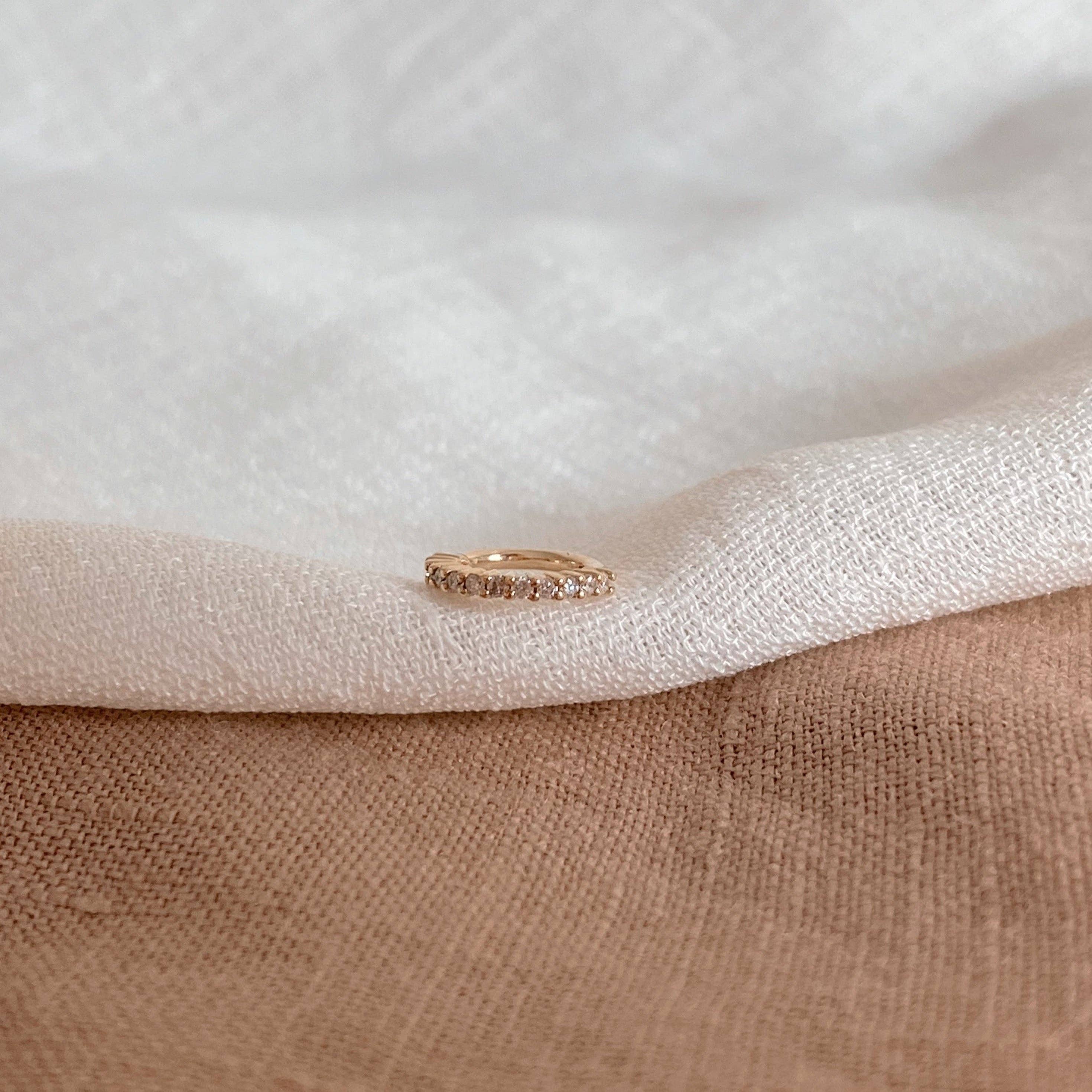 ZOHREH - Wholesale Huggie Earrings - Mini Diamond Eternity Seamless Huggie Hoop Earring 9k Gold5