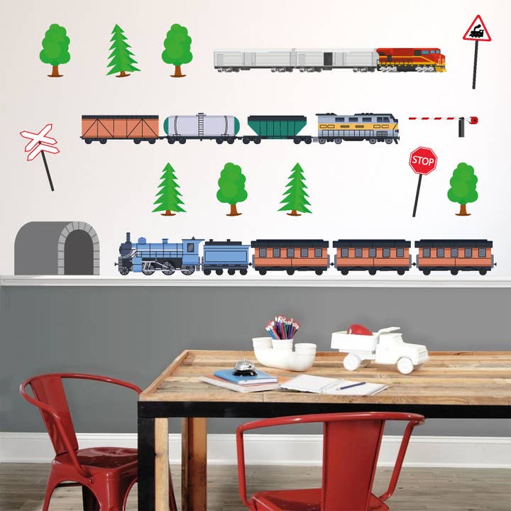 Zug Wandaufkleber - Set aus Zügen Wandtattoo Kunst für den Großhandel von Themed