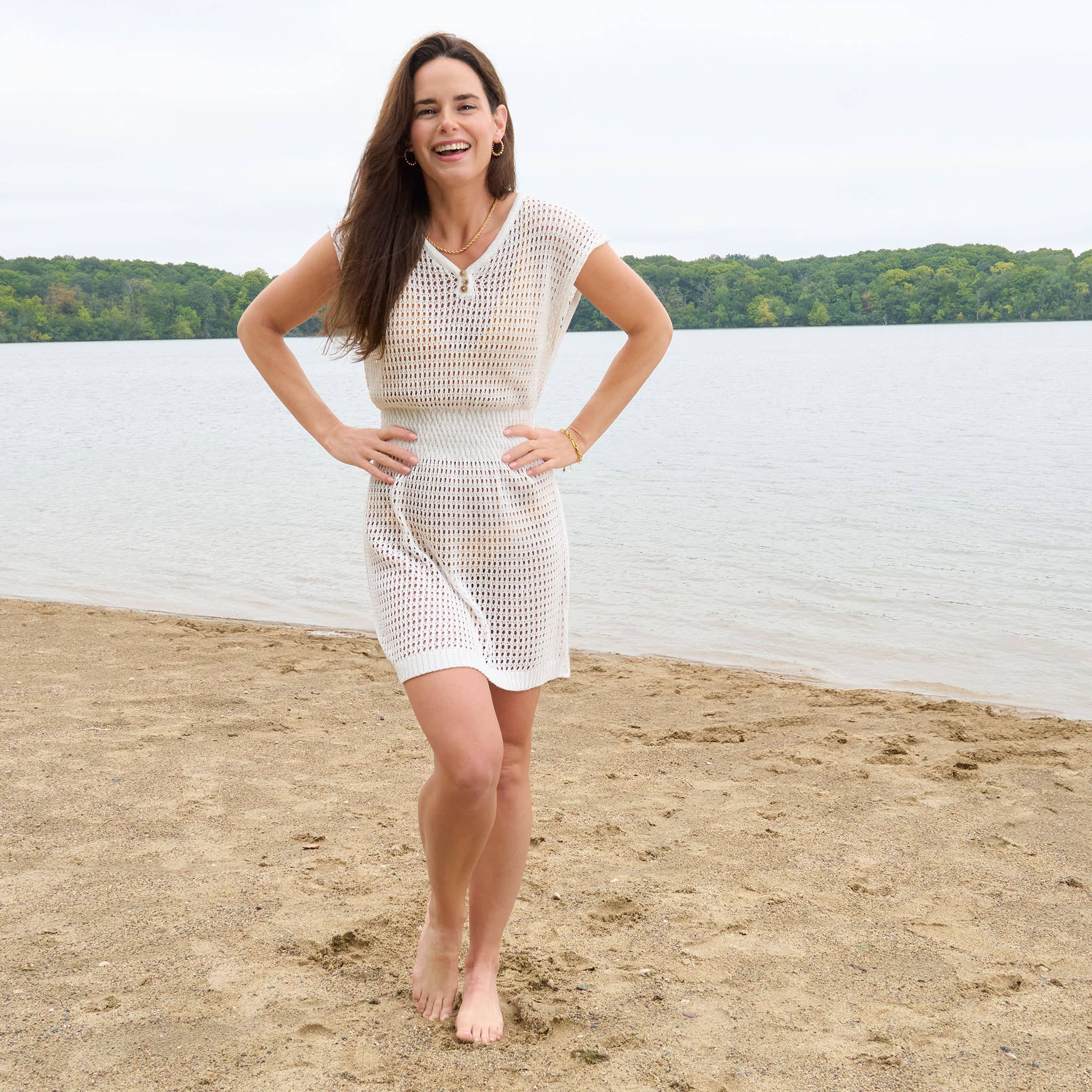 Howard's - Vente Cache-maillot – femme - Tunique de Plage Santorini en Maille Légère Ouverte15