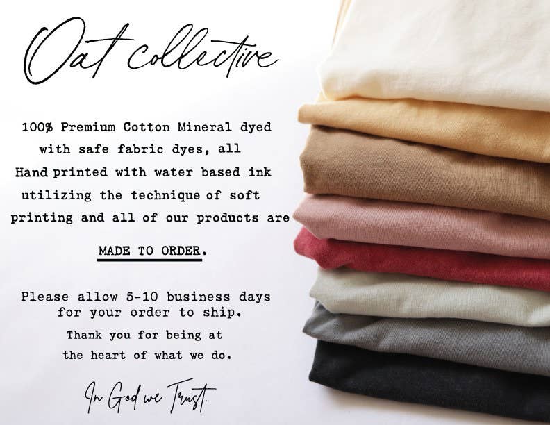 OAT COLLECTIVE – wholesale T-shirts med screentryck – Dam – JESUS ÄR KUNG. Mineraltvättad grafisk topp2