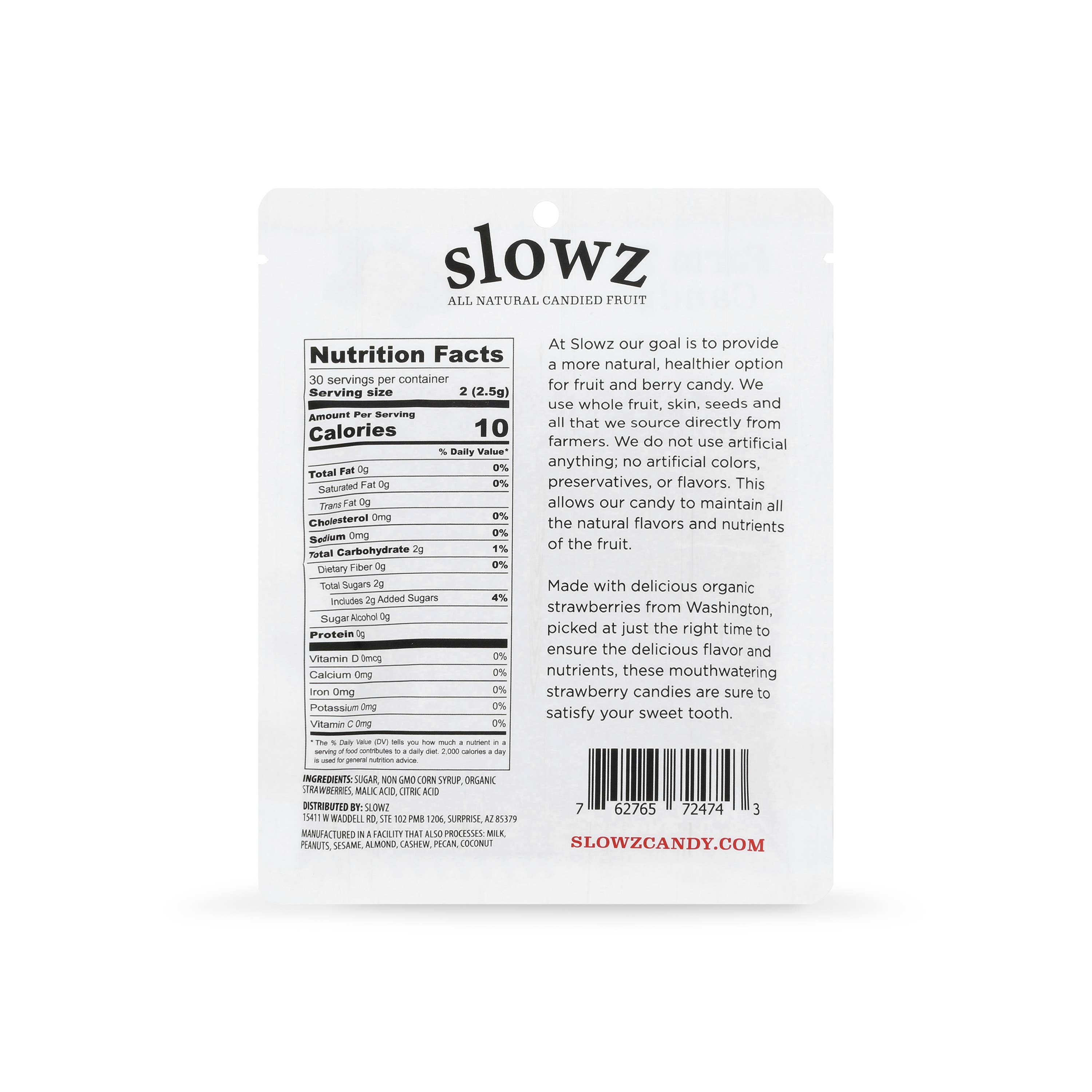 Slowz All Natural Candied Fruit – Großhandel Bonbons – Süße saftige Erdbeeren - Frisch, köstlich & natürlicher Geschmack3