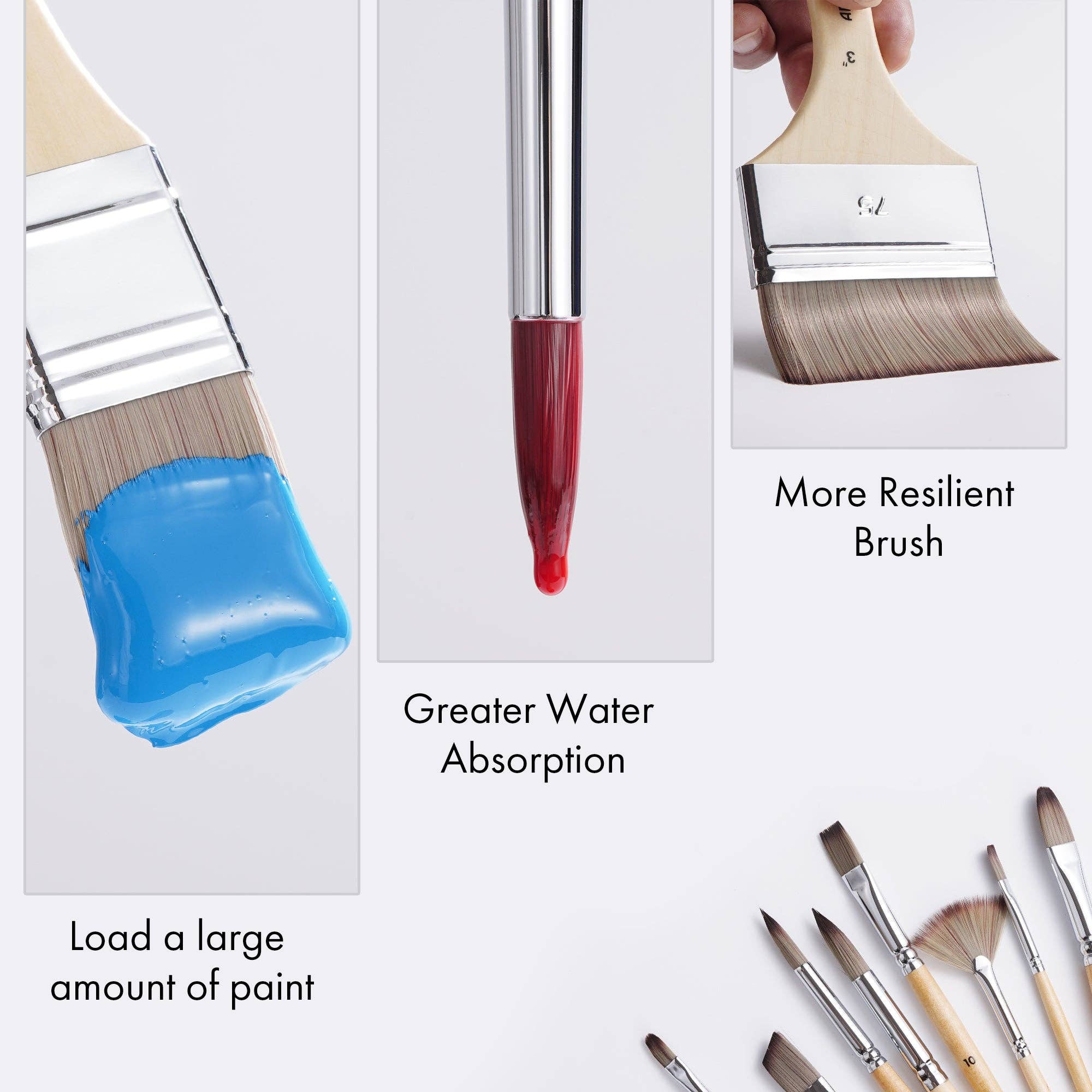 Artify – Conjunto de pintura por atacado – Conjunto Artify de 30 pincéis para artistas, versão aprimorada com diversos tamanhos, estojo para tela e espátula para acrílico, óleo, aquarela e guache4