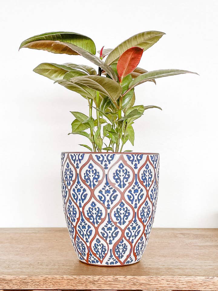 Amara Ceramic Planter Pot, Unique Pattern Plant Pots for wholesale by Hycroft Home Decor