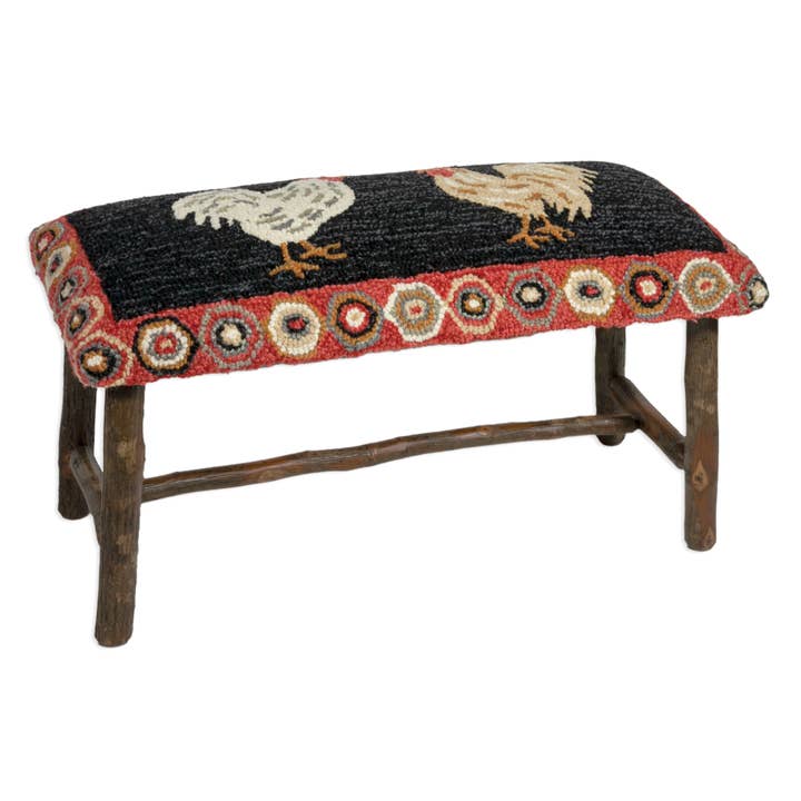 Hen House Wool Top Hickory Bench for wholesale by Chandler 4 Corners