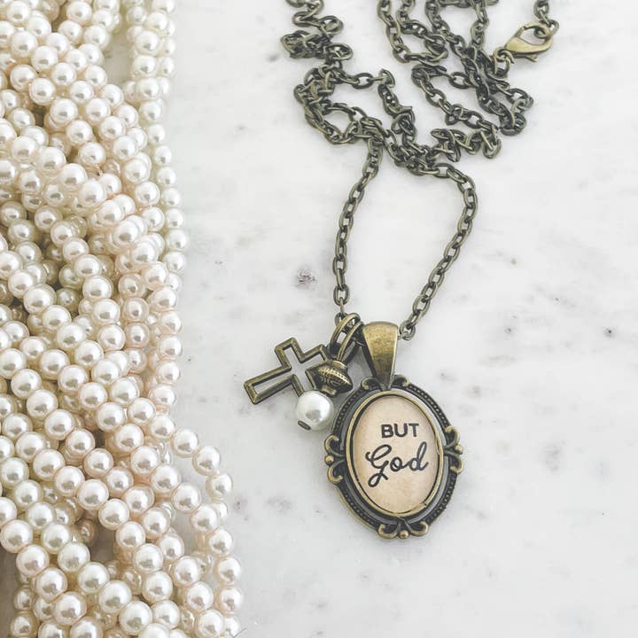 Ivy Barn Designs - Wholesale Pendant/Charm Necklace - But God necklace Inspirational jewelry for Christian store