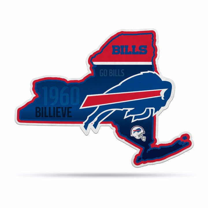 Buffalo Bills State Shape Cut Pennant for wholesale by Rico Industries