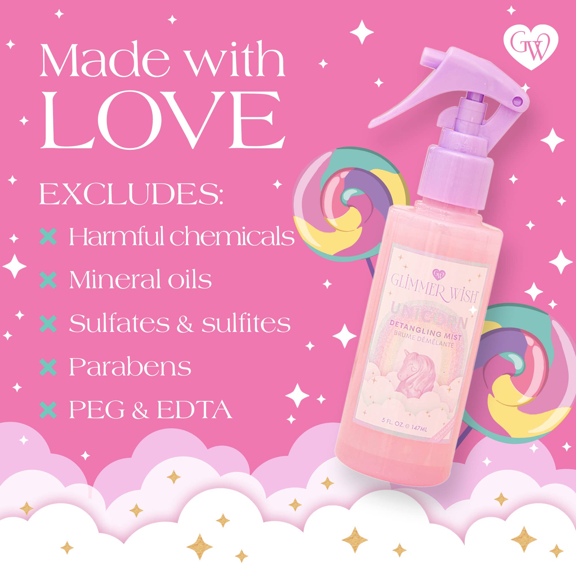 Glimmer Wish - Wholesale Hair Spray - Unicorn Hair Detangling Mist | Detangler Spray, Perfect Gift5