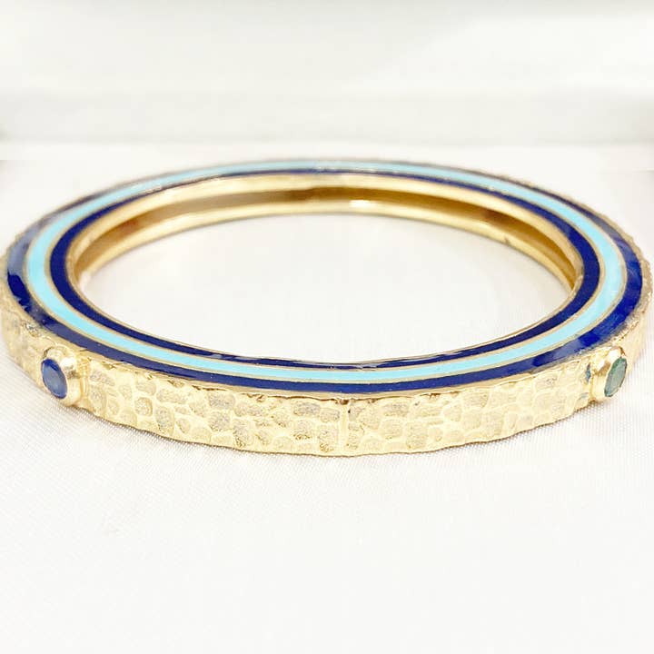 Smaragd, safir, Ruby, Lapis & emaljerad guldpläterad armband för wholesale av Misteerious Seed