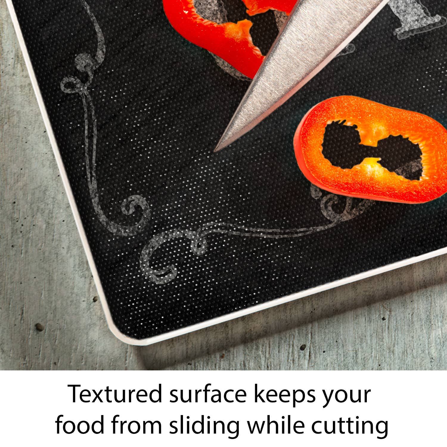 CounterArt/Highland Home/Thirstystone/CoasterStone - Wholesale Cutting Board - Chalk It Up Glass Counter Saver/Cutting Board 15" x 12"5