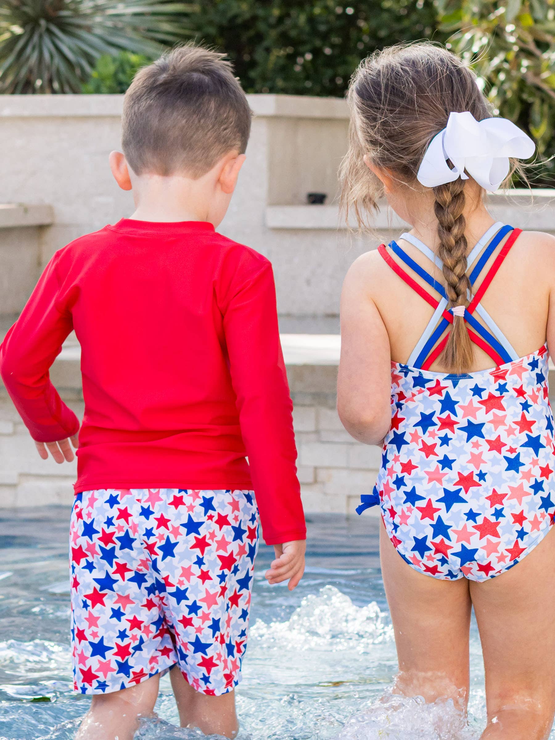 Boys Vintage Red Long Sleeve Rash Guard for wholesale on Faire9