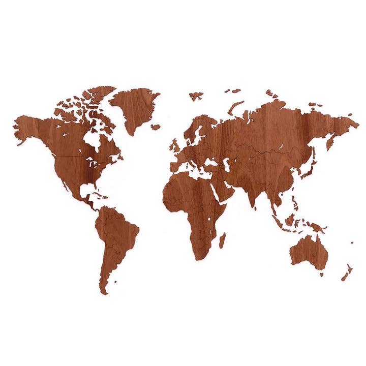Wooden World Map - DIY - Sapele for wholesale by Wooden Amsterdam