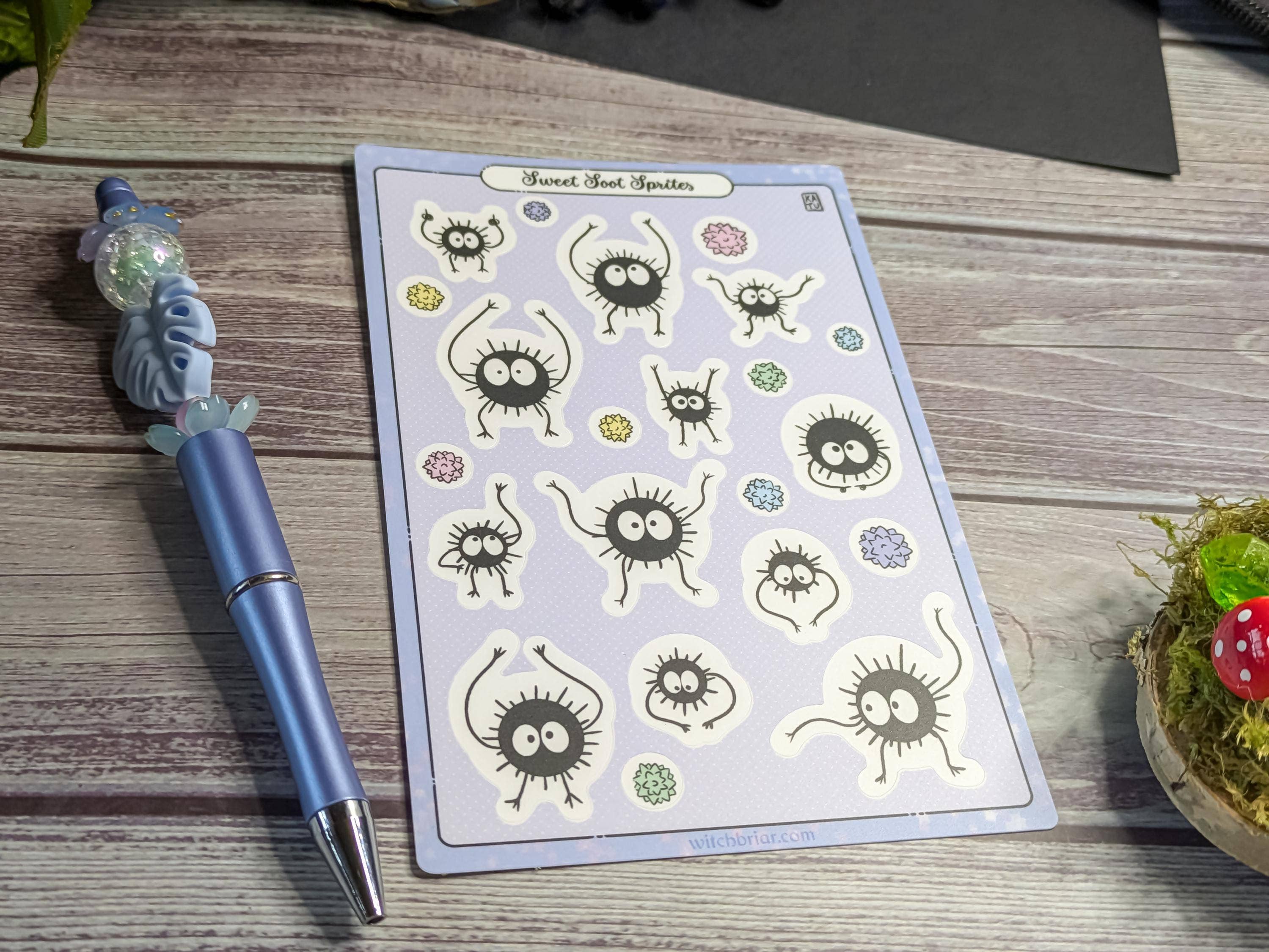 Witchbriar Cottage – Adesivo por atacado – Folhas de Autocolantes Inspiradas nos Duendes de Fuligem da Studio Ghibli4