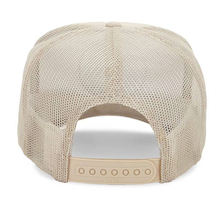 Electric Rainbow Trucker Hat in Tan for wholesale on Faire3