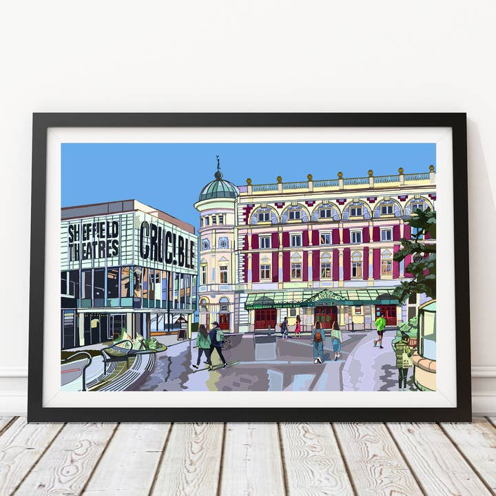 The Crucible and Lyceum Theatre, Sheffield Art Print for wholesale by Tomartacus