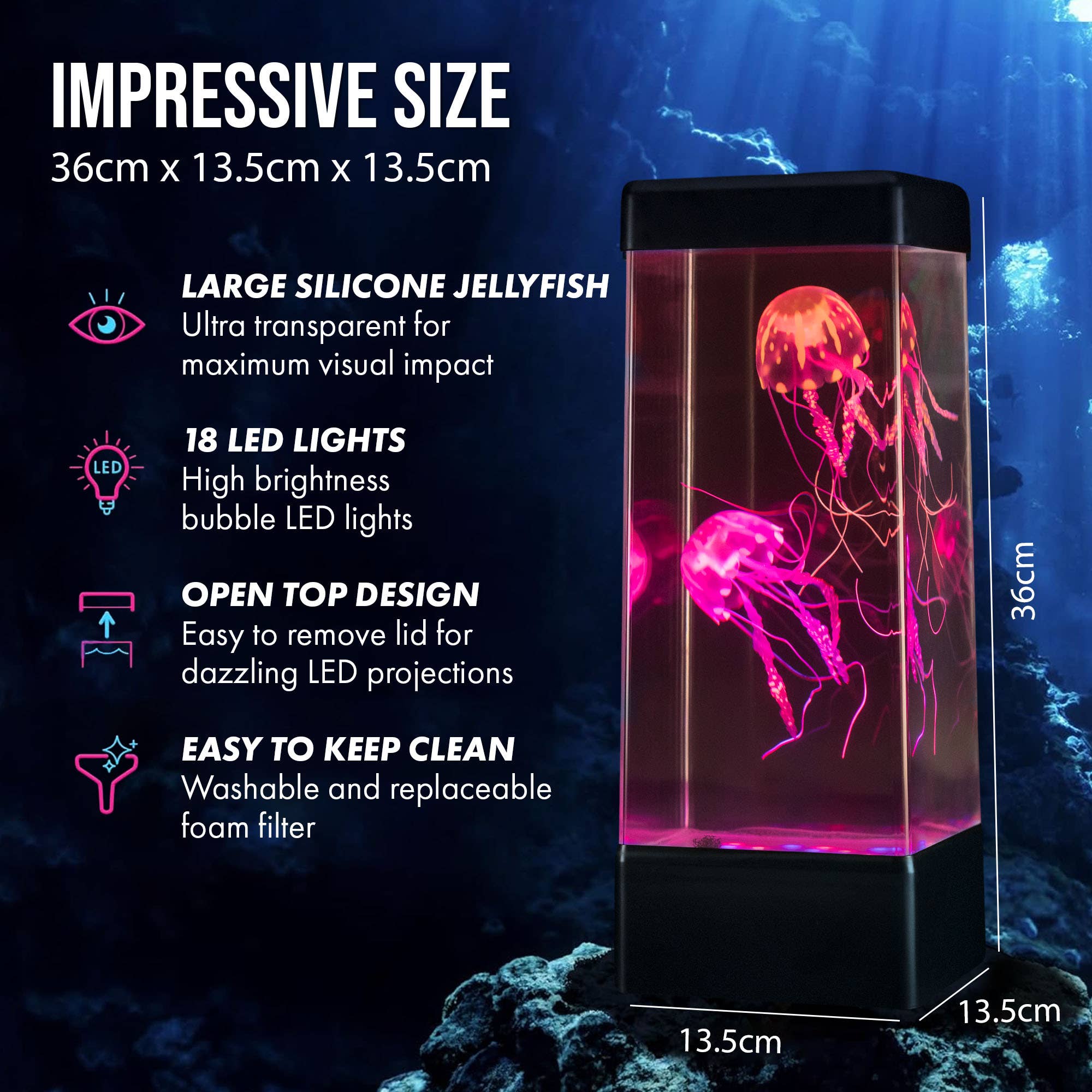JINX LUMINOUS JELLYFISH - Wholesale Night Light - Jinx Luminous Jellyfish Mood Lamp5
