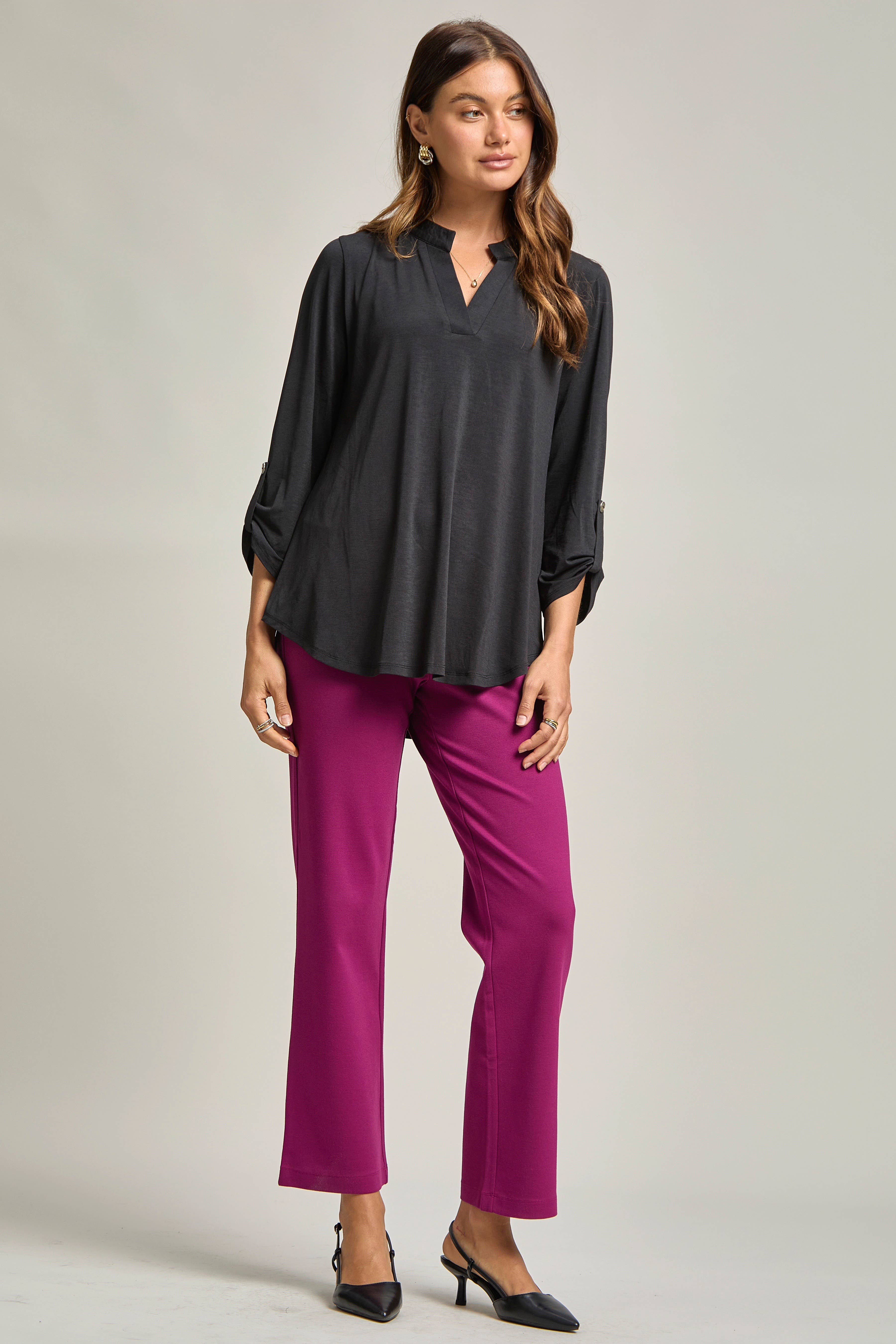 Dear Scarlett - Vente Chemisier – femme - Blouse Lizzy à manches 3/4, pratique pour le voyage22