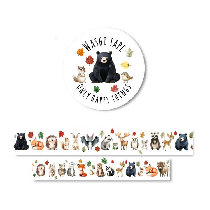 Only Happy Things Stationery - Wholesale Washi tape - Washi tape Forest critters