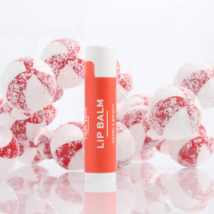 Merry & Bright Lip Balm – Holiday Cranberry, Orange & Fig for wholesale by Taylor Made Organics