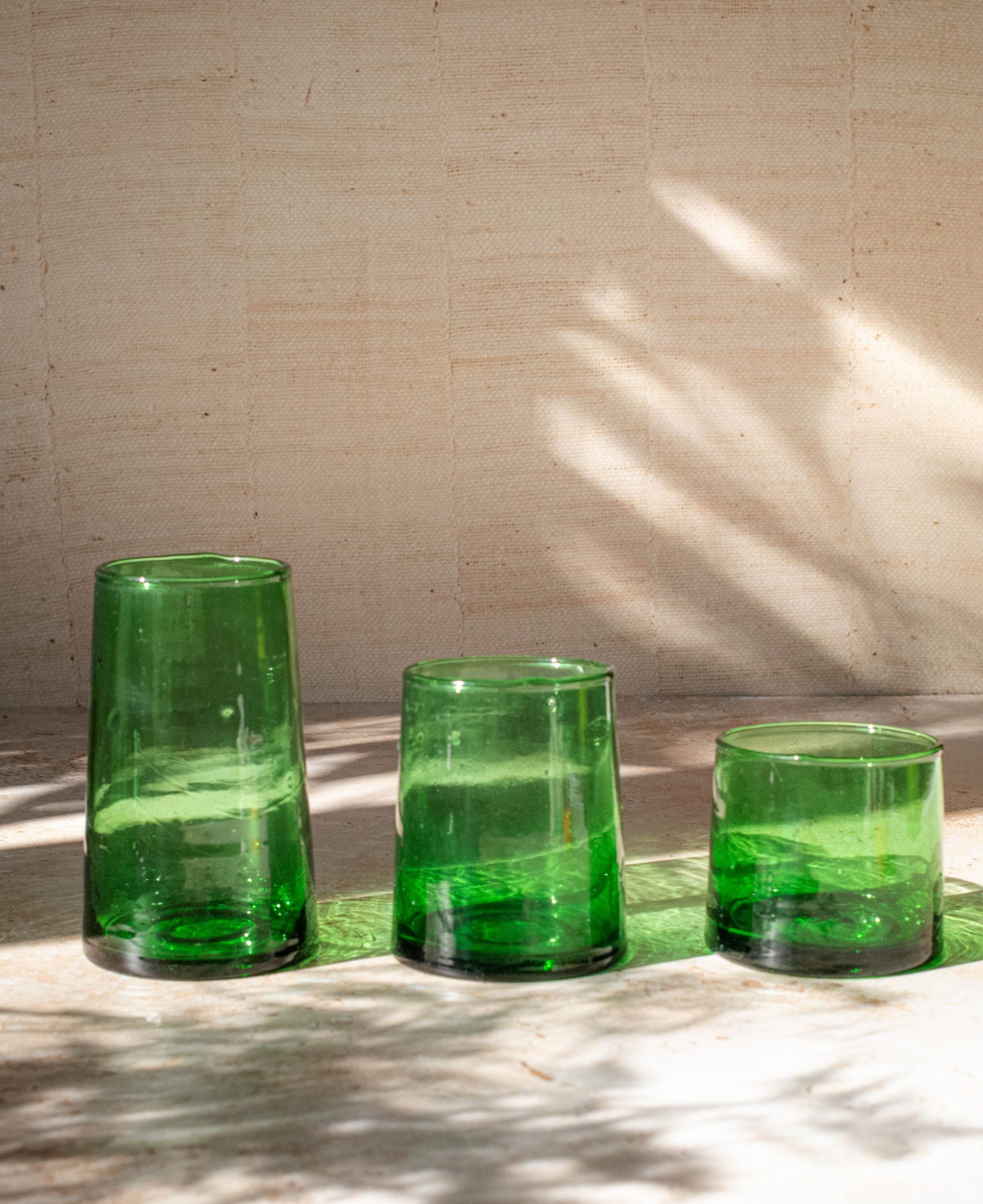 Maison Berber - Wholesale Drinking Glass/Cup - Moroccan Beldi Glasses Set of 6 - Green1