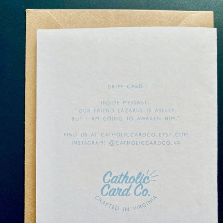 Catholic Card Co. - Wholesale Sympathy Card - Death of Lazarus | Catholic Grief Card | Sympathy Card4