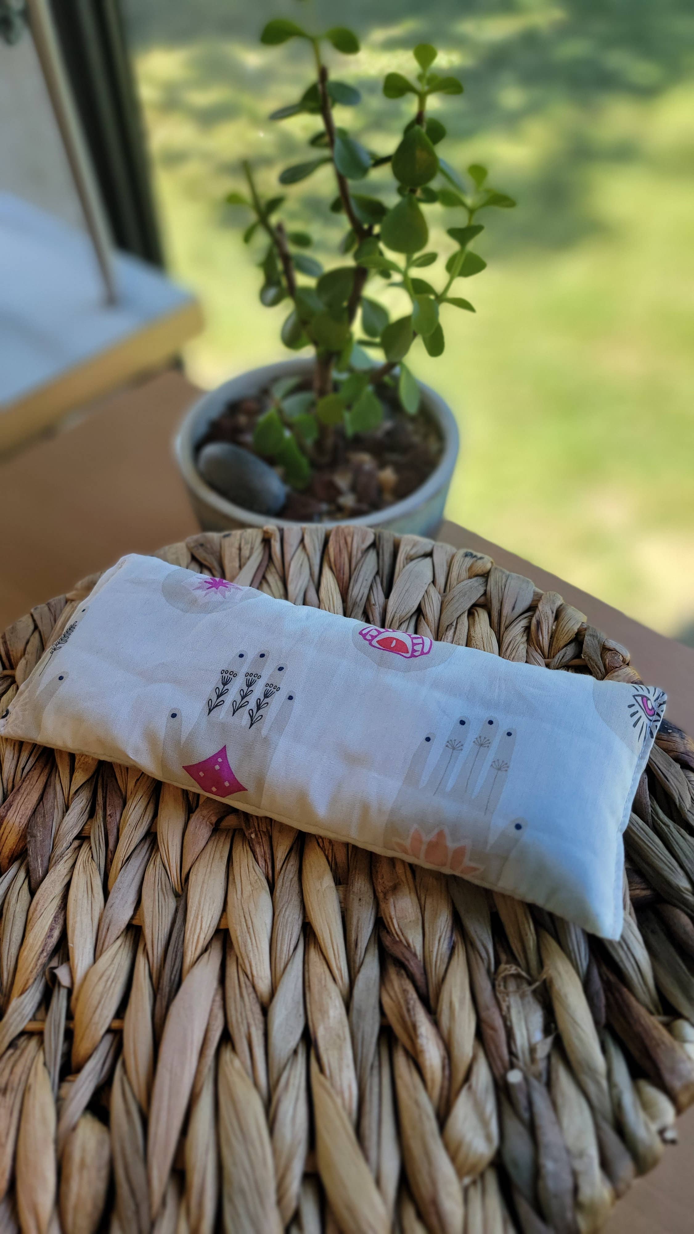 Calm Your Vibes - Vente Oreiller de spa/de thérapie - Housse lavable pour coussin yeux en coton 100 % - Forme cœur et cou36