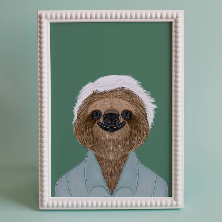 Sloth, Quirky, Animal, Colourful Art, Art Print, Bold, Fun for wholesale by Abel and the Label