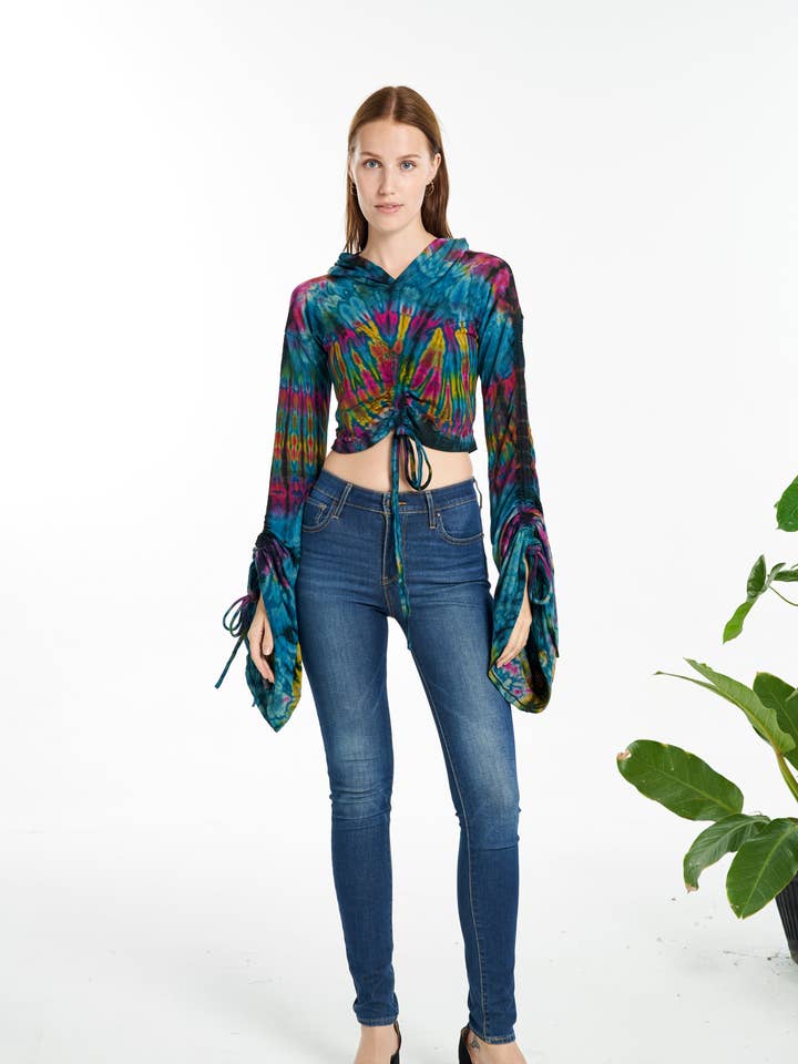 Kathmandu Imports - Wholesale Hoodie - Women's - Cropped Hoodie Top (TH-1793)0