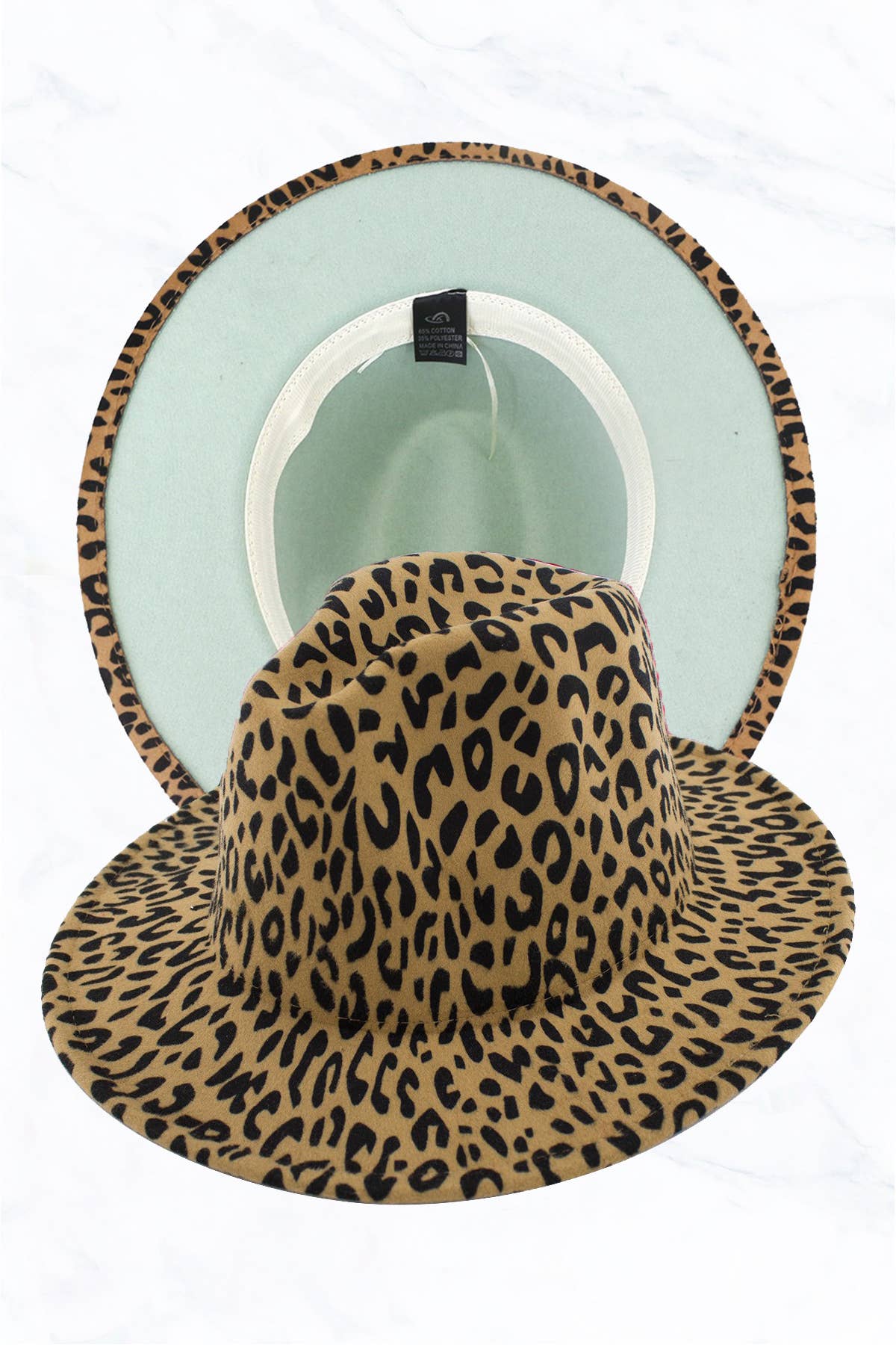 Suzie Q USA - Wholesale Fedora - Women's - Women Double Sided Color Matching Leopard Fedora Hat1