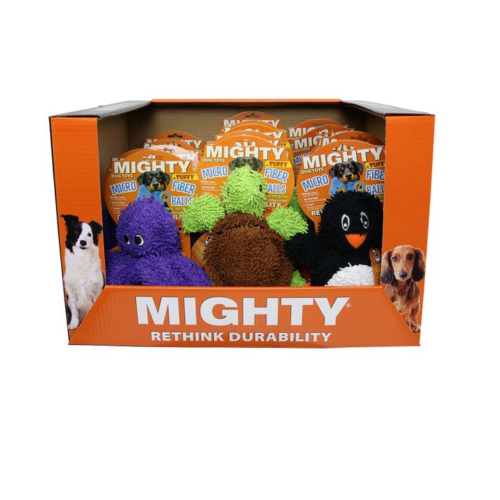 MIGHTY® MICROFIBER BALL PDQ #4 -15 Enheder hundelegetøj for engroshandel hos Tuffy Dog Toys - VIP Products